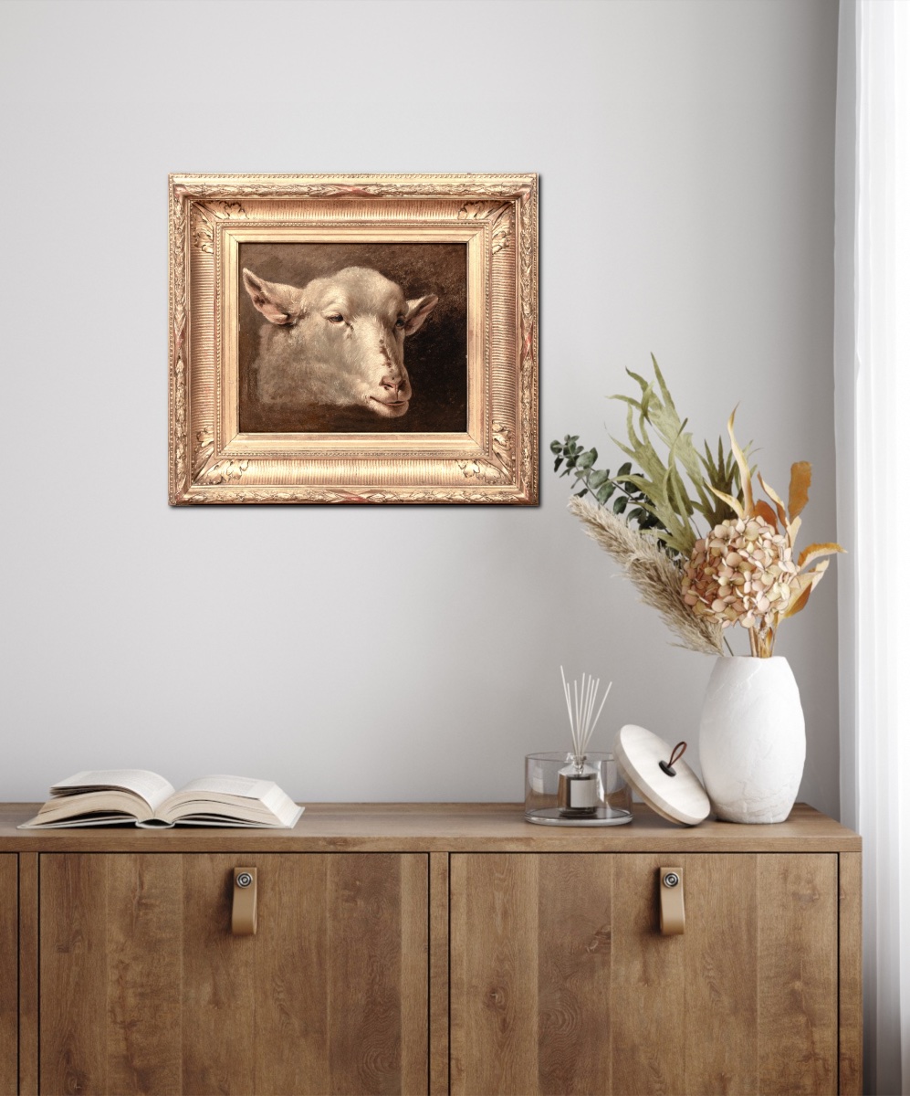 Étude d'une tête d'agneau / mouton, XIXe siècle  Attribué à Rosa BONHEUR (1822-1899)  -photo-4