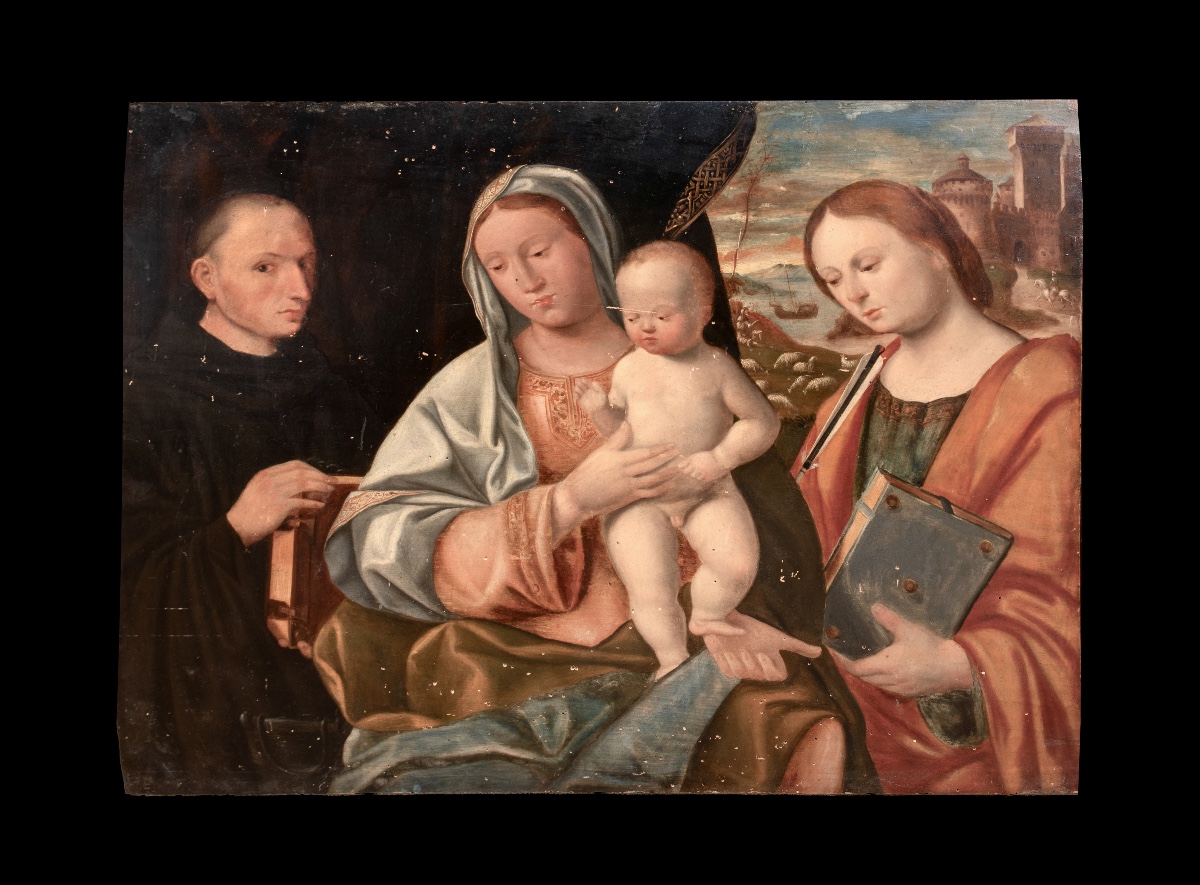 La Vierge à l'Enfant avec saint Dominique et sainte Ursule, XVIe siècle  GIOVANNI BELLINl