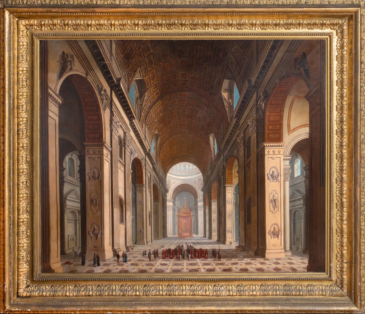 St. Peter's Basilica, Rome, 18th Century Circle Of Giovanni Paolo Panini (1691-1765)  