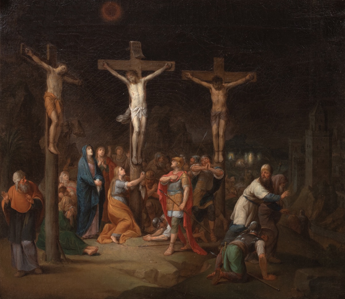 La Crucifixion, XIXe siècle  Par Conrad Huber (1752-1830) - signé et daté 1818 -photo-2