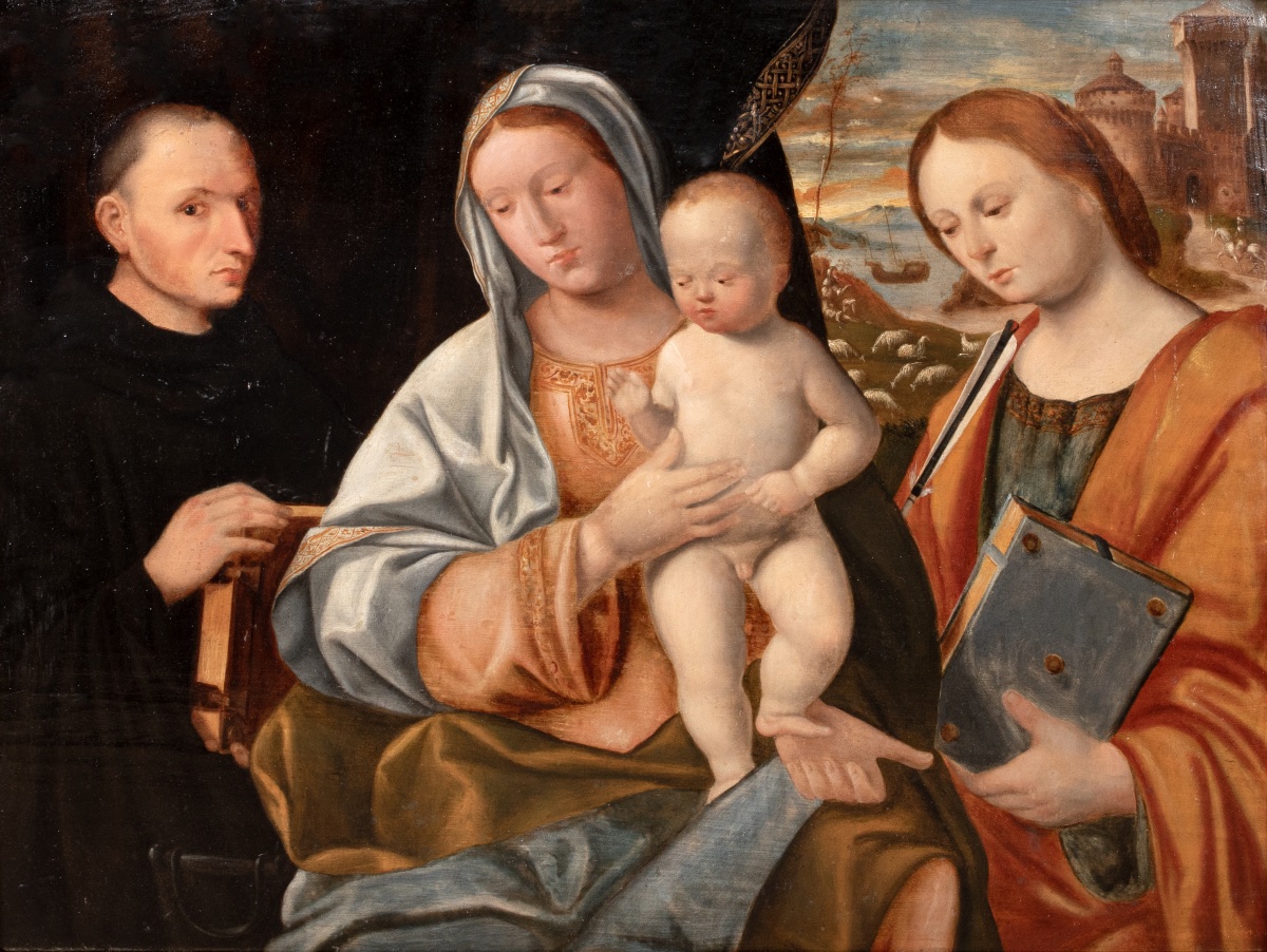 The Virgin And Child With Saint Dominic And Saint Ursula, 16th Century Venetian School  -photo-4