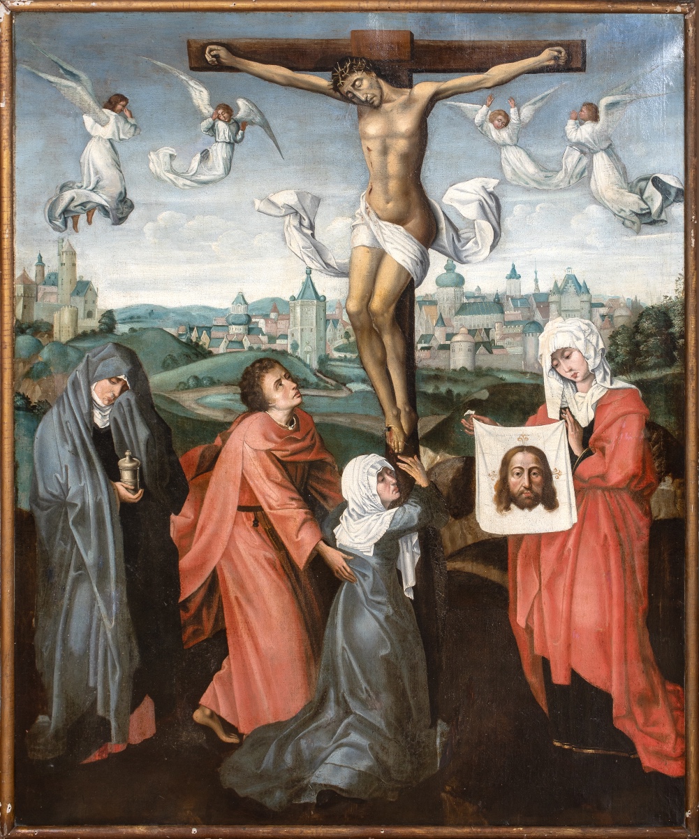 The Crucifixion, 16th Century School Of Rogier Van Der Weyden (1399-1464) Large Representation 
