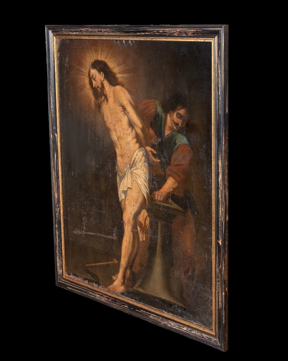 The Flagellation Of Christ, 17th Century Italian School  -photo-4