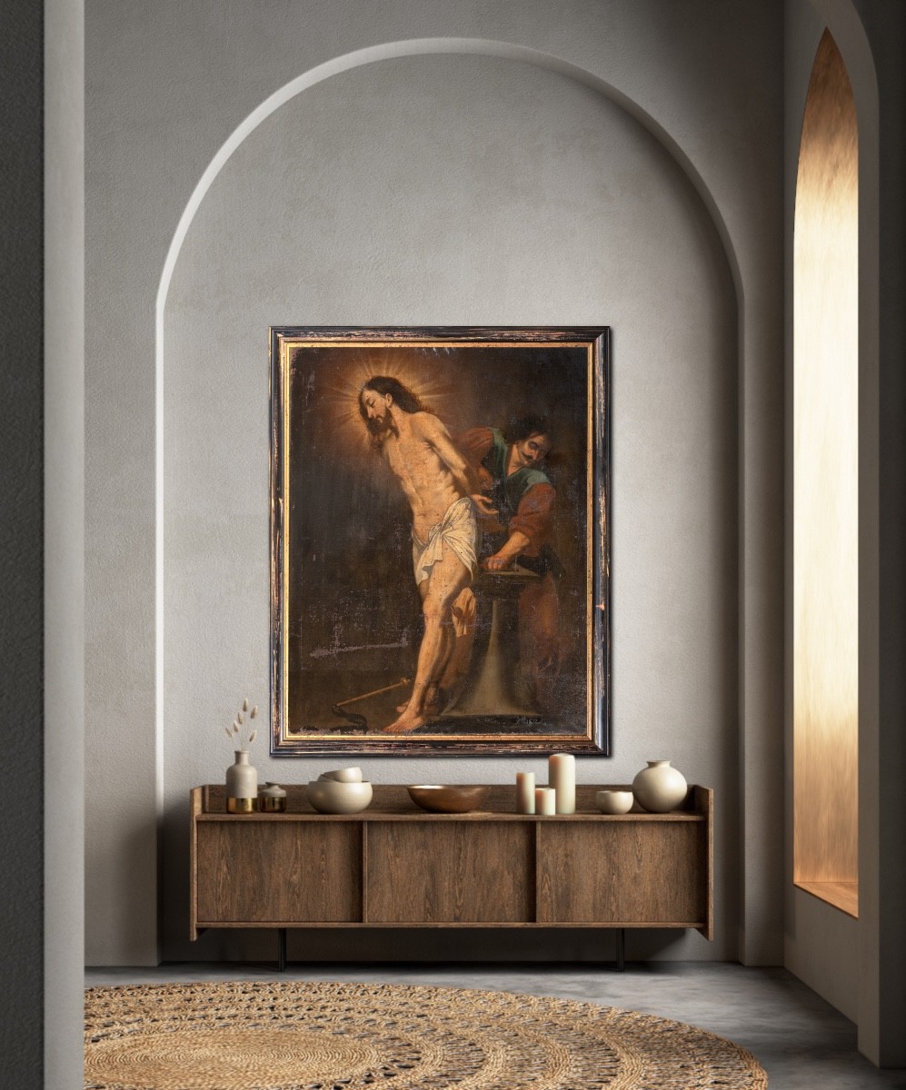 The Flagellation Of Christ, 17th Century Italian School  -photo-2