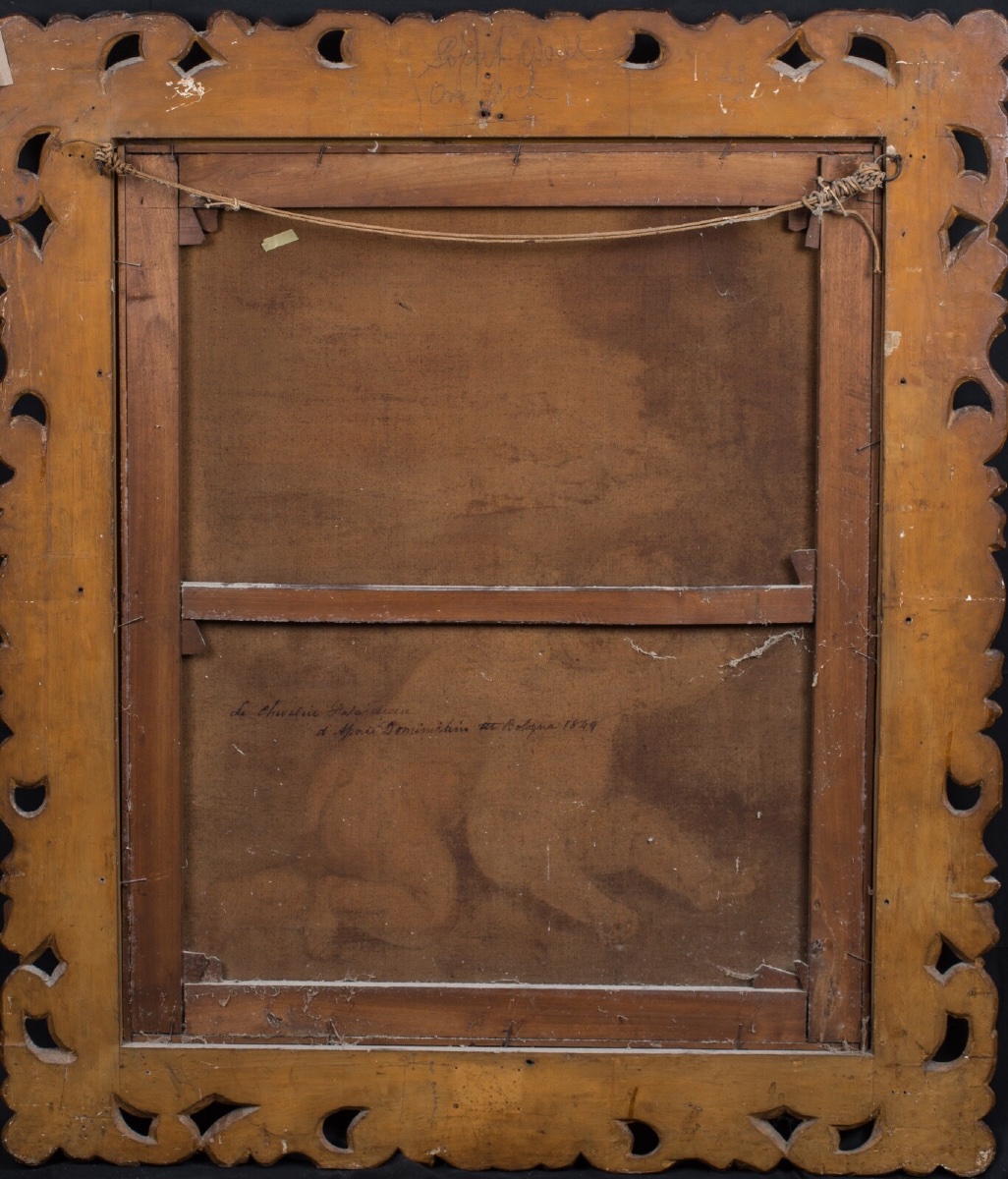 Playing Putto, 19th Century Bolognese School - Carved Florentine Frame -photo-4