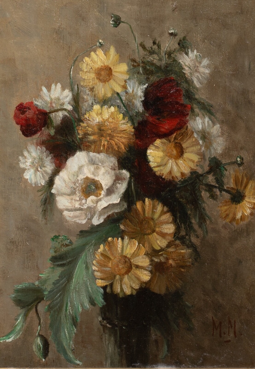 Still Life With A Bouquet Of Summer Flowers, 19th Century By Matthijs Maris (1839-1917)-photo-3
