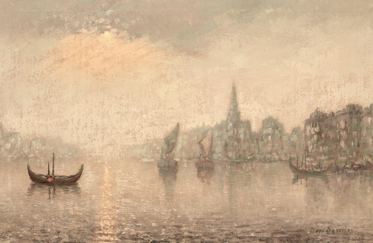 Vue de Venise au clair de lune, XIXe siècle  École impressionniste française-photo-2