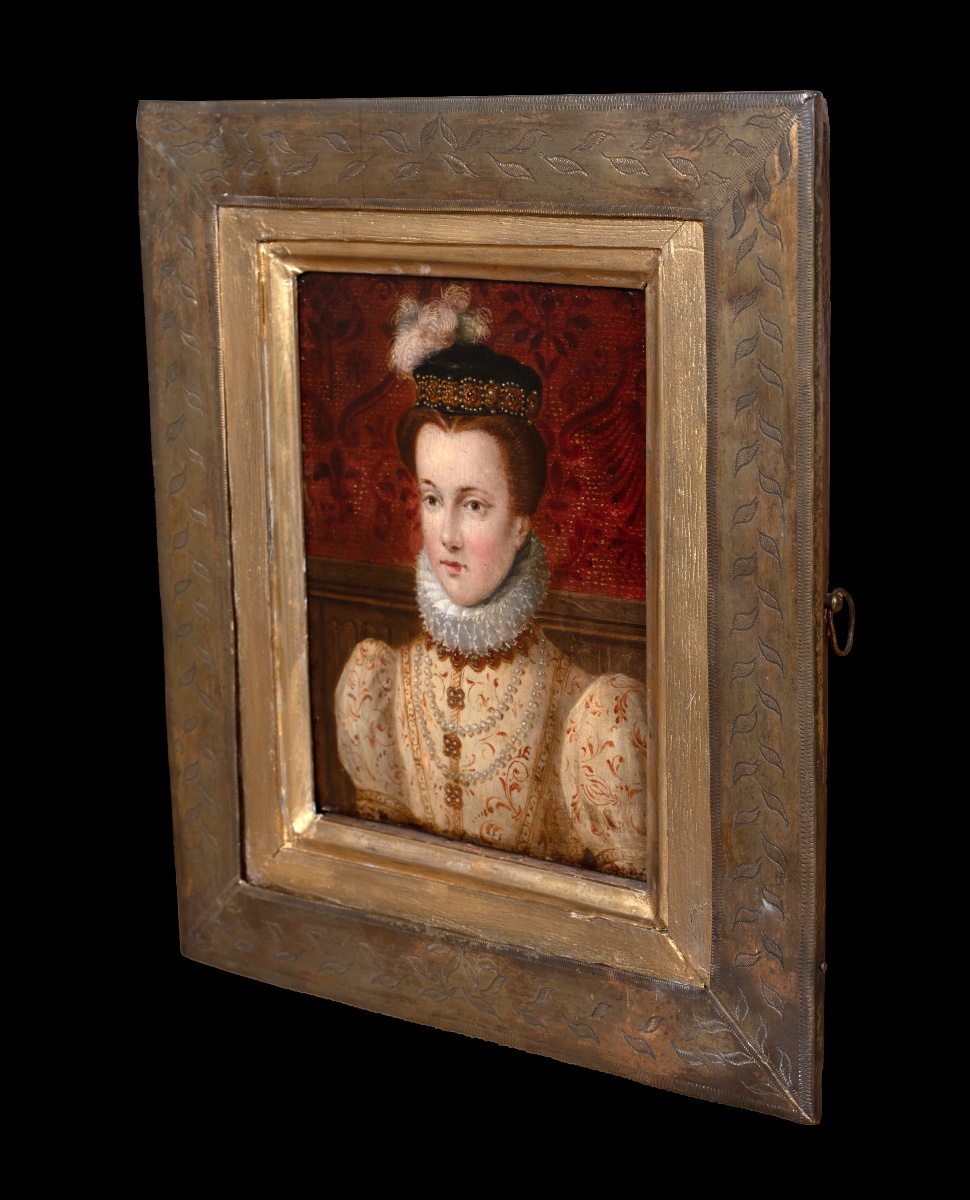 Elizabeth Of Austria, Queen Of France (1554-1592), 16th Century School Of François Clouet-photo-3