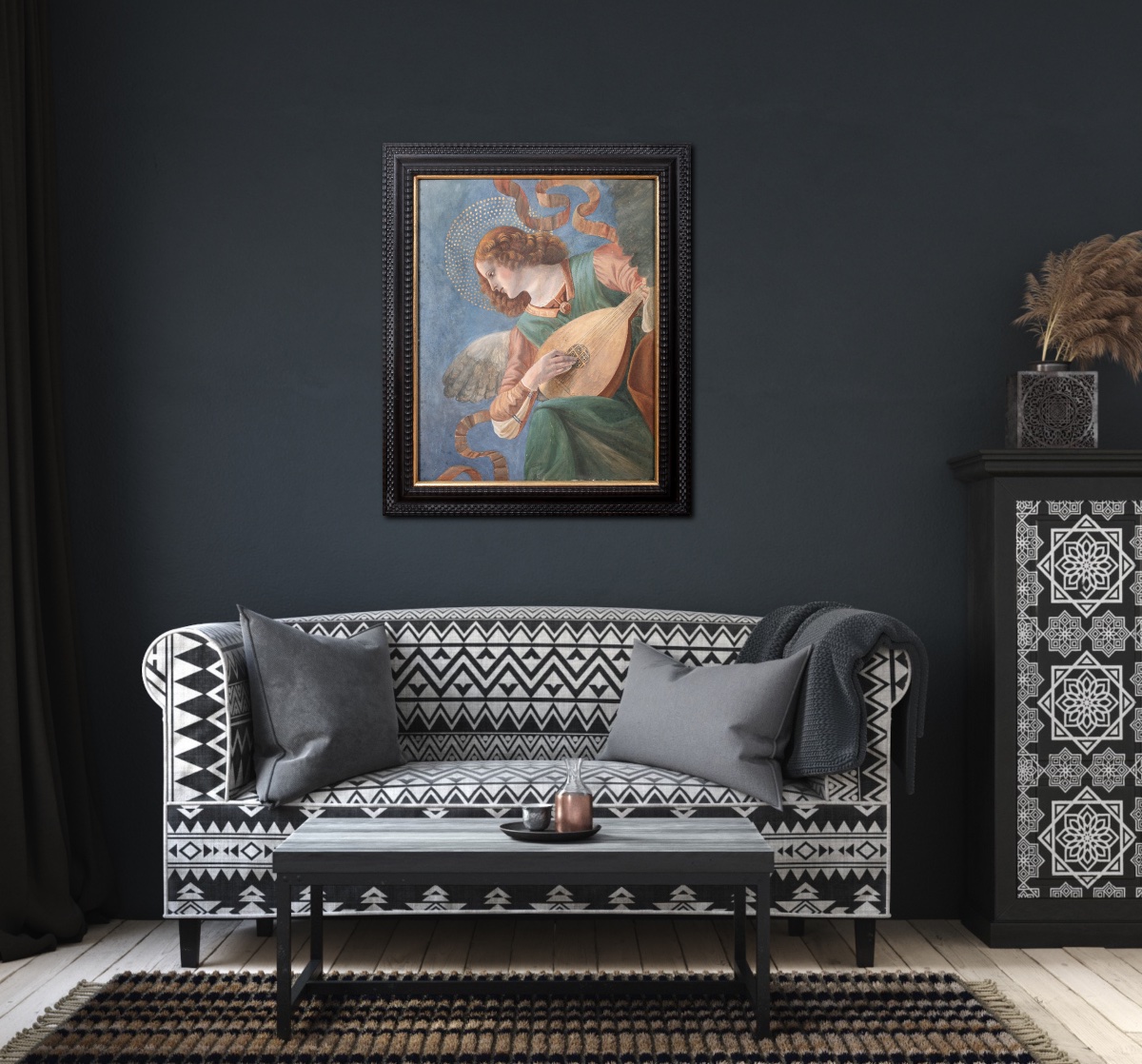 An Angel Playing The Mandolin, 17th Century. After A Fresco By Melozzo Da Forli (1438-1494).-photo-3