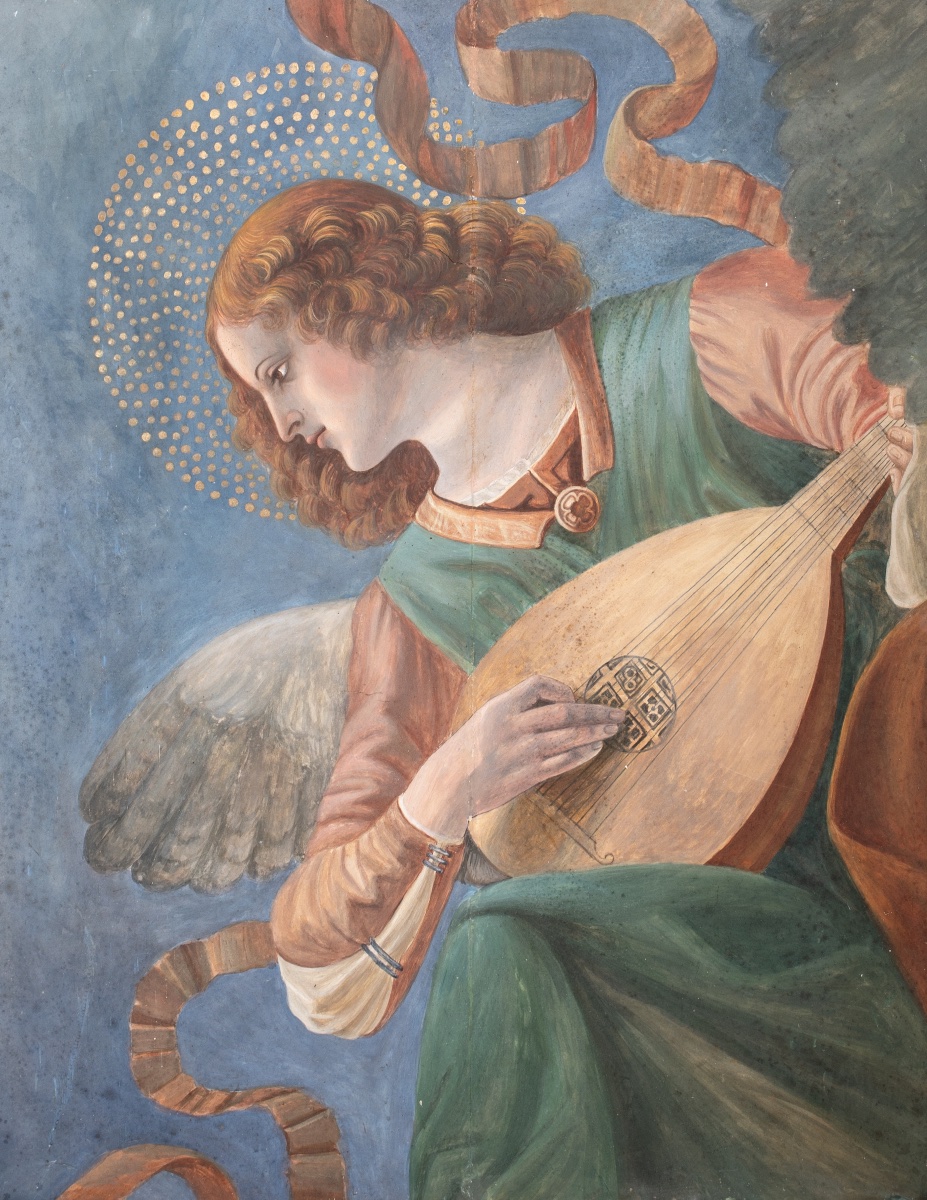 An Angel Playing The Mandolin, 17th Century. After A Fresco By Melozzo Da Forli (1438-1494).-photo-4