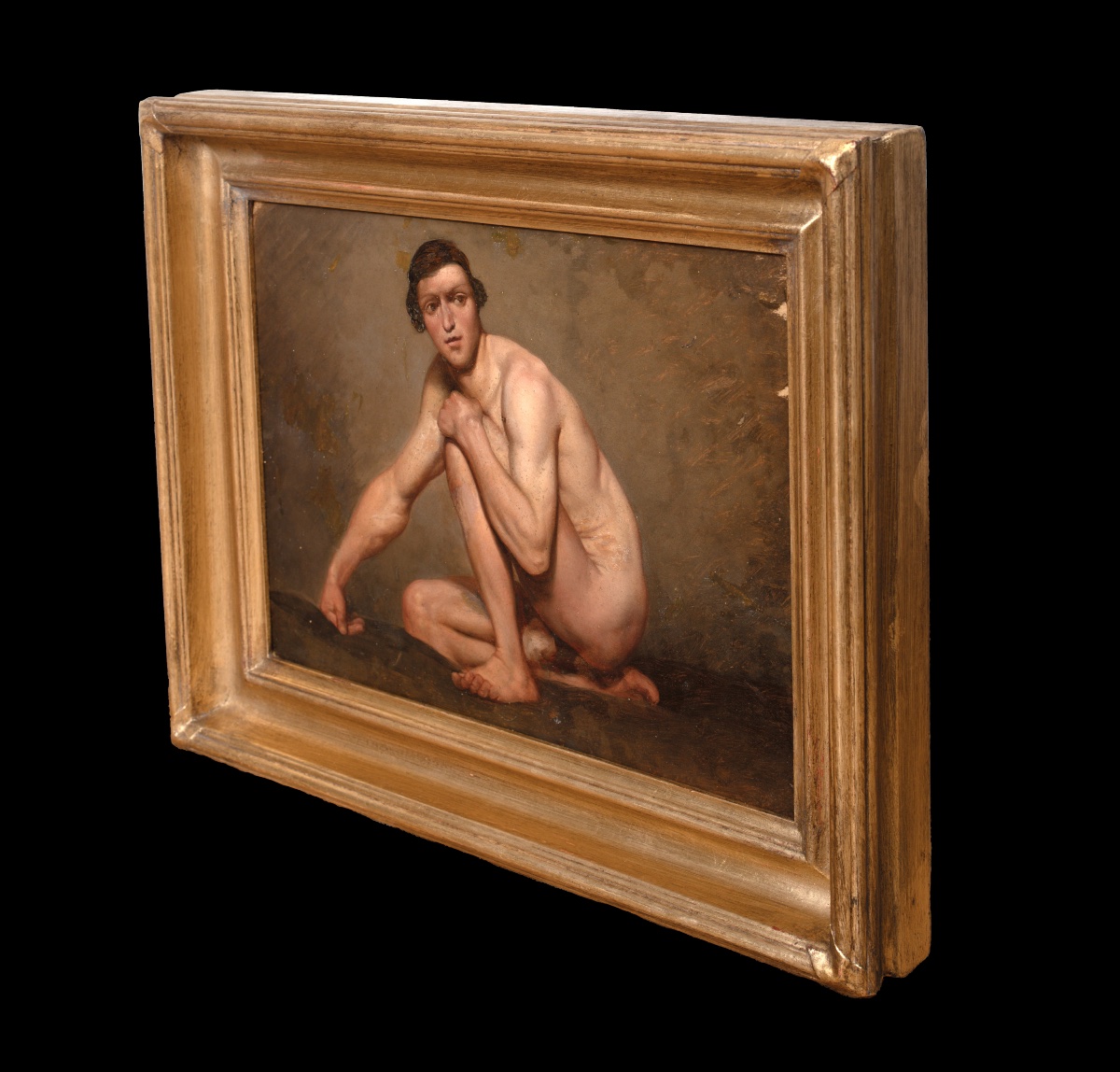 Portrait Of A Nude Man, 18th Century, School Of Jacques-louis David (1748-1825)  -photo-3