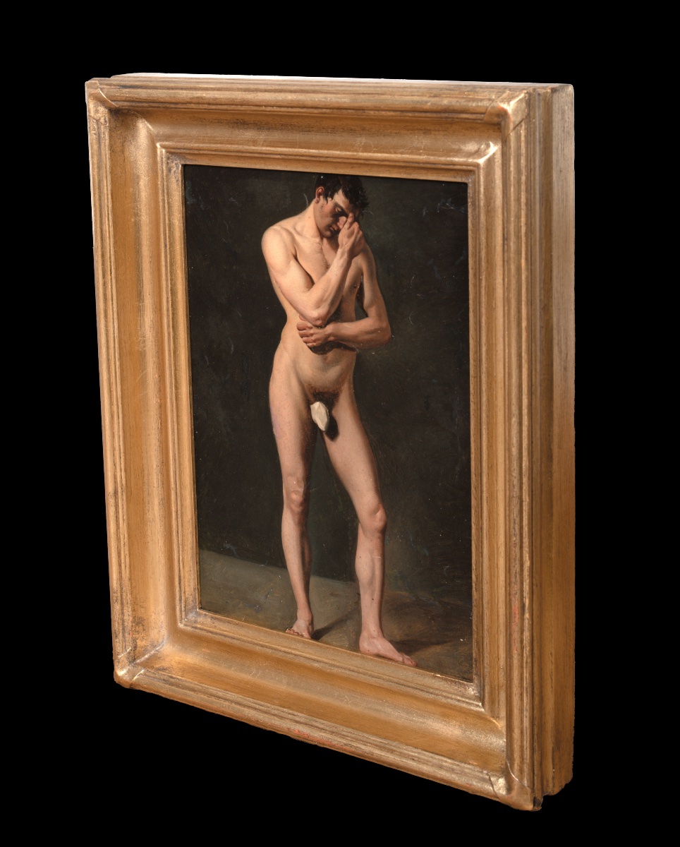 Portrait d'un homme nu, XVIIIe siècle  École de Jacques-Louis David (1748-1825)  -photo-4
