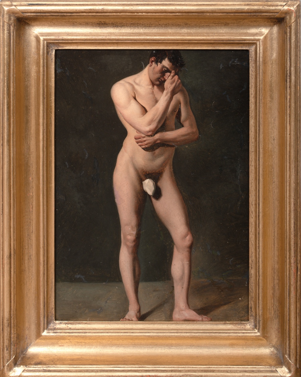 Portrait d'un homme nu, XVIIIe siècle  École de Jacques-Louis David (1748-1825)  