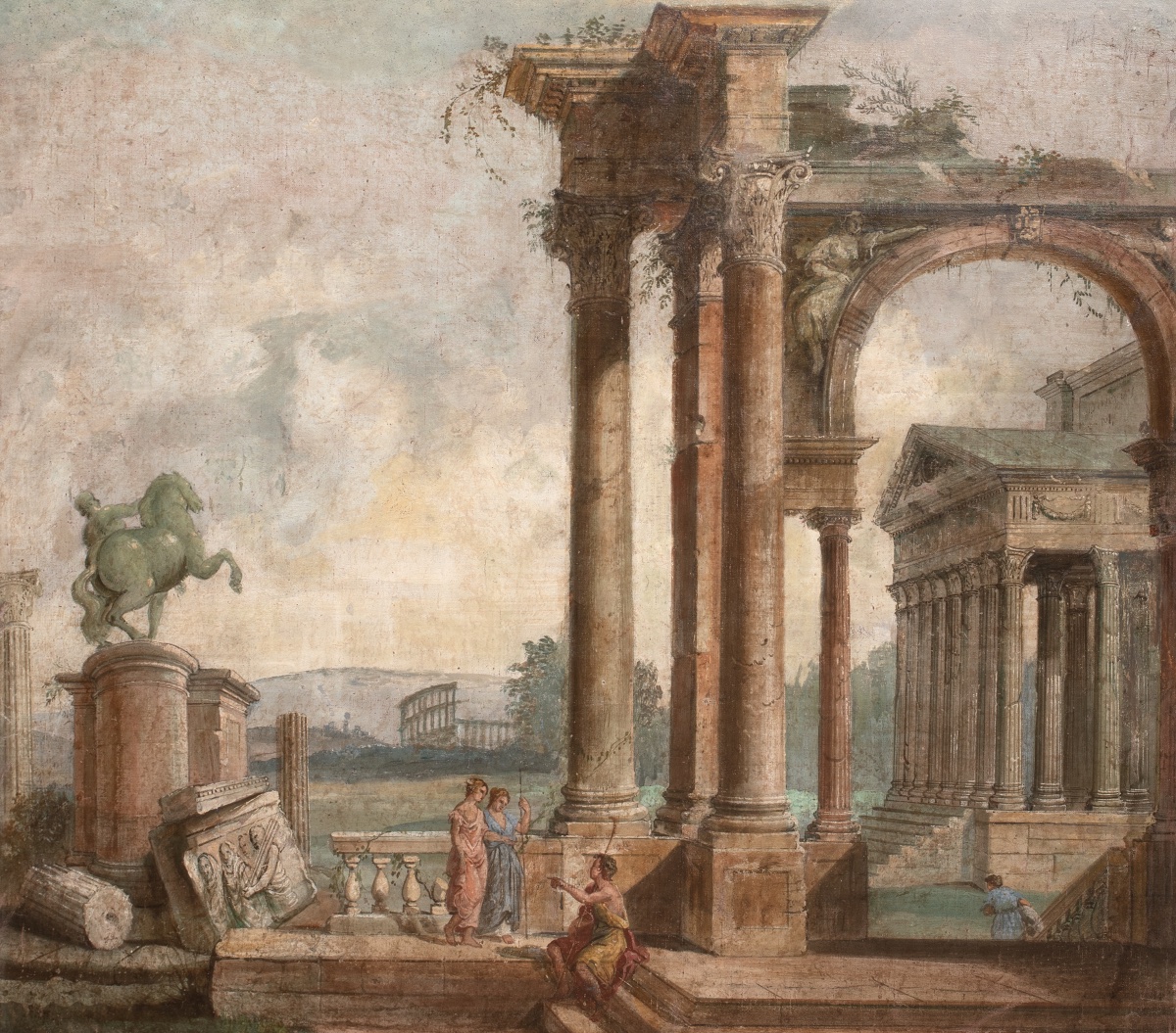 Le Temple d'Alexandre le Grand, Rome, XVIIIe siècle  Aux côtés de Giovanni Paolo Panini-photo-2