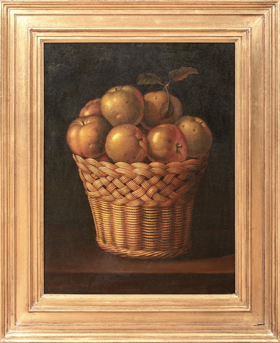 Still Life With Apples In A Basket, 17th Century. Alongside Juan Van Der Hamen Y Leon 