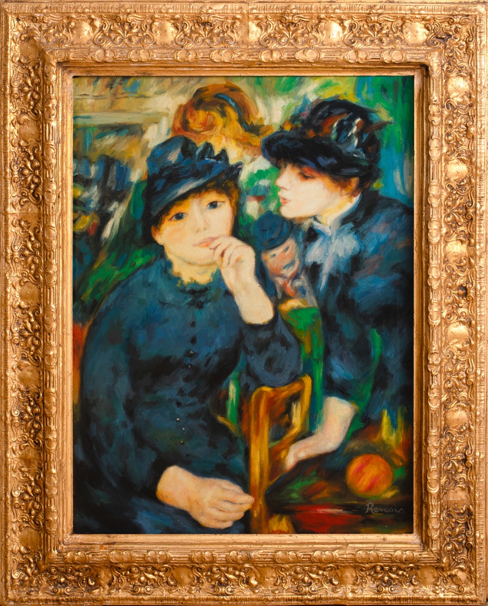 Jeunes Filles en Noir, huile sur toile  d'après Pierre-Auguste Renoir (1841-1919)  