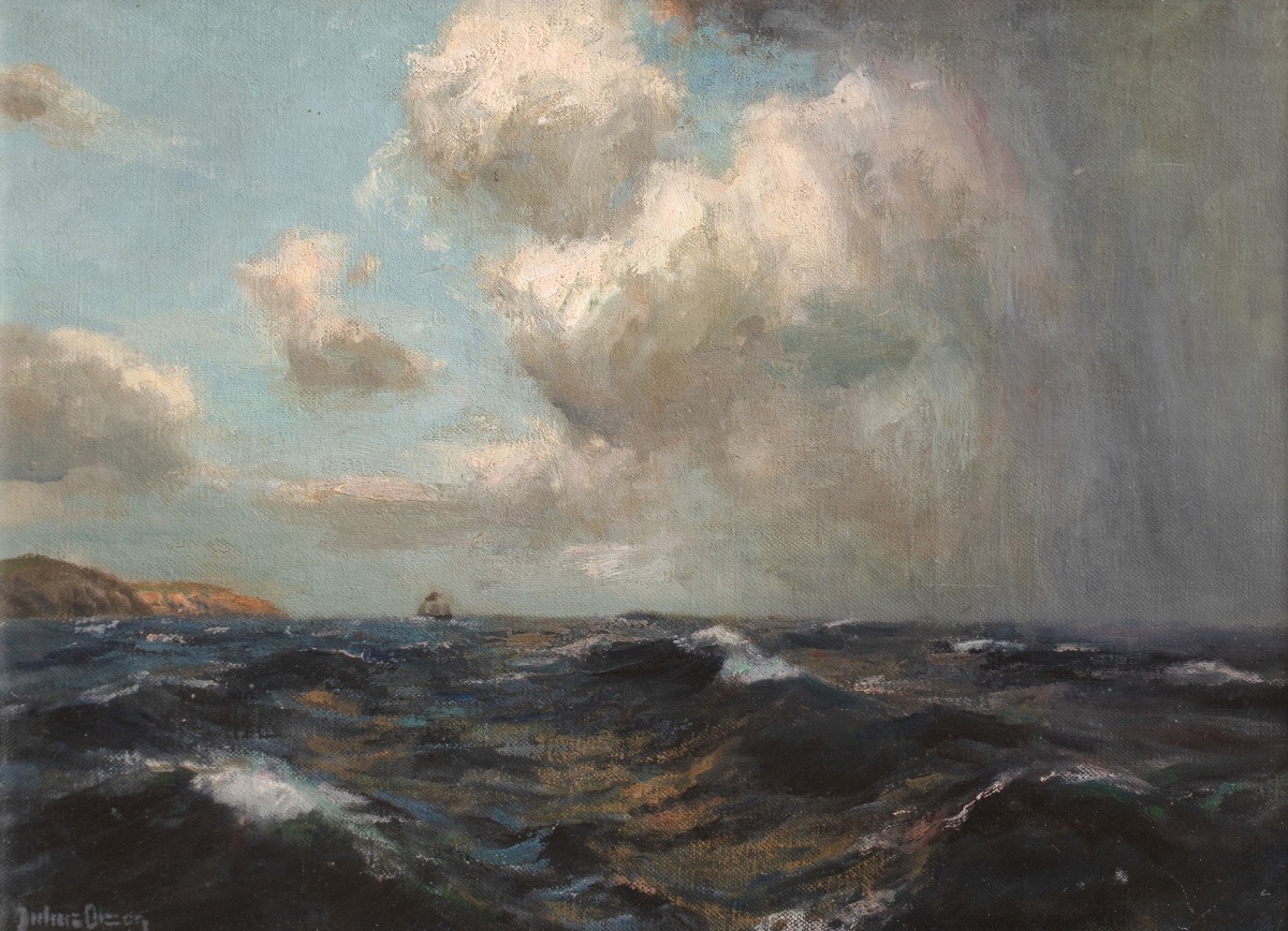 Orage imminent au large de l'île de Wight, XIXe siècle  Par Julius Olsson (1864-1942)-photo-2