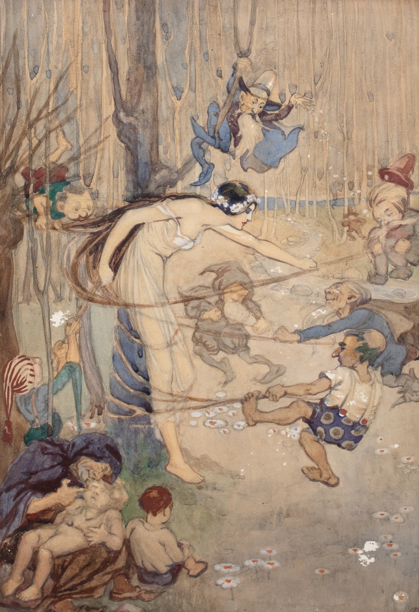Blanche-Neige et les Sept Nains, début du XXe siècle  Cercle d'Arthur Rackham (1867-1939) -photo-2