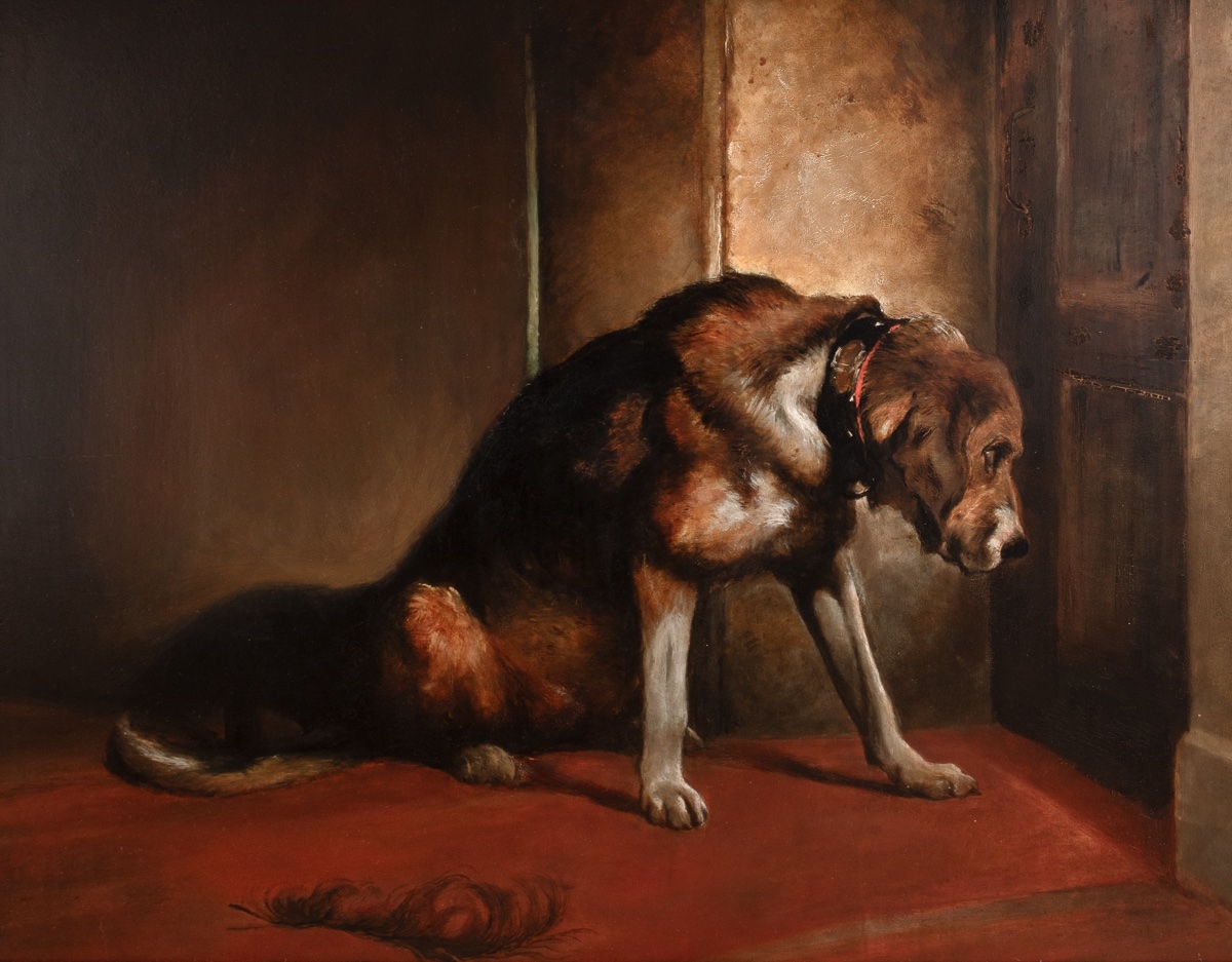 Un chien de chasse attendant son maître, XIXe siècle  D'après Sir Edwin Henry Landseer -photo-2