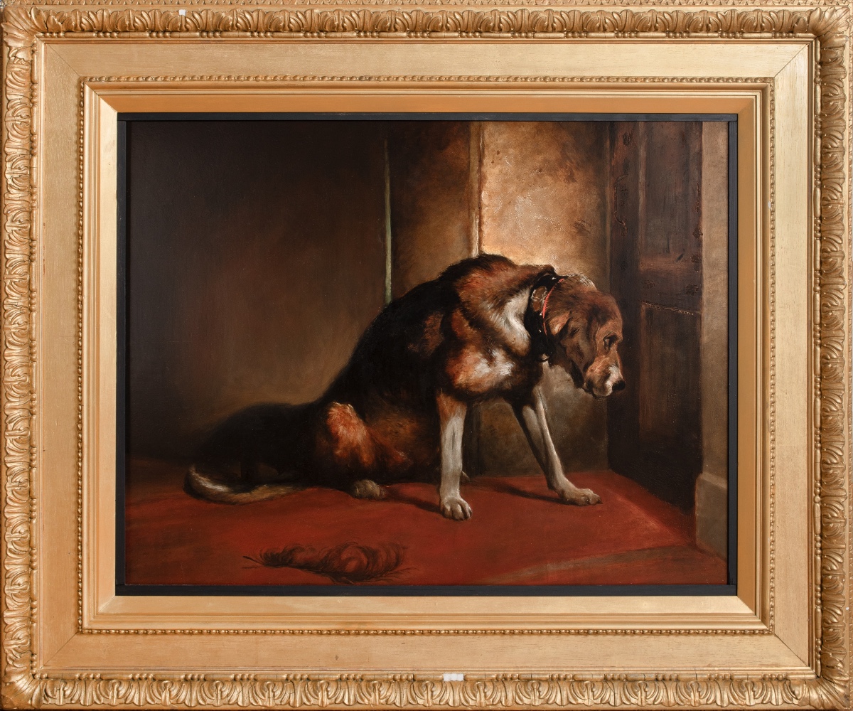 Un chien de chasse attendant son maître, XIXe siècle  D'après Sir Edwin Henry Landseer 