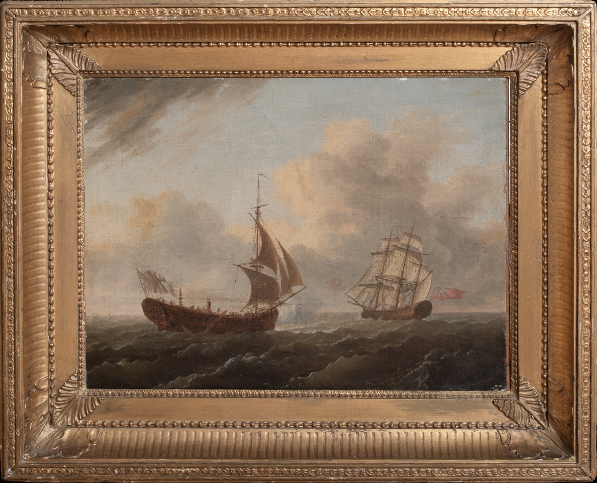 Hms Artois Dismasted And Captured By The Revolutionary, 1794 By Oliver Lemay (1734-1797) 