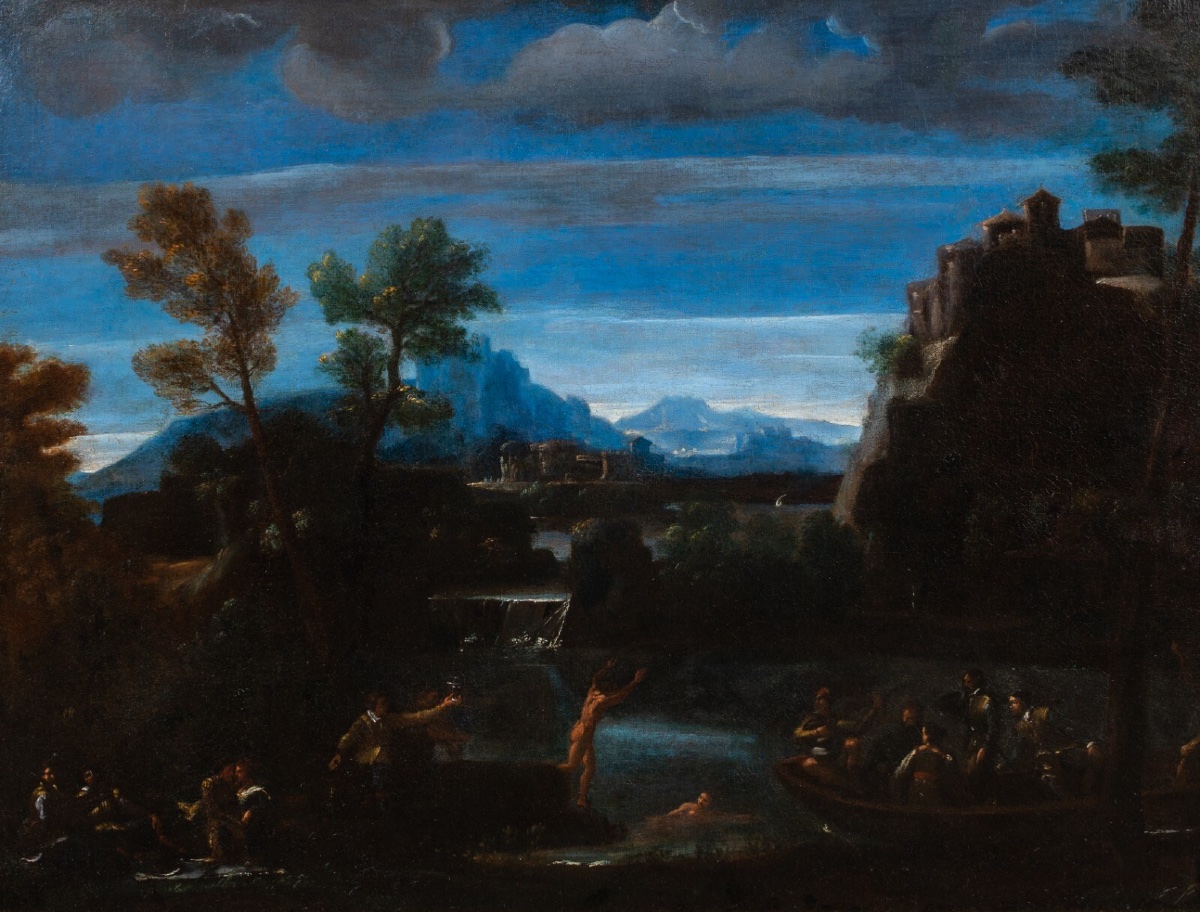 Baigneuses nues au clair de lune, XVIIe siècle  Attribué à Sisto Badalocchio (1581/85-1647) -photo-2