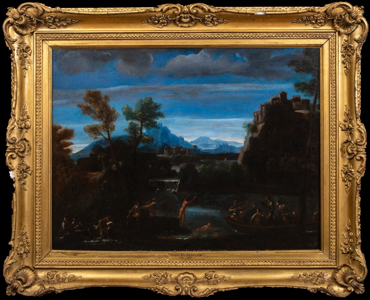 Baigneuses nues au clair de lune, XVIIe siècle  Attribué à Sisto Badalocchio (1581/85-1647) 