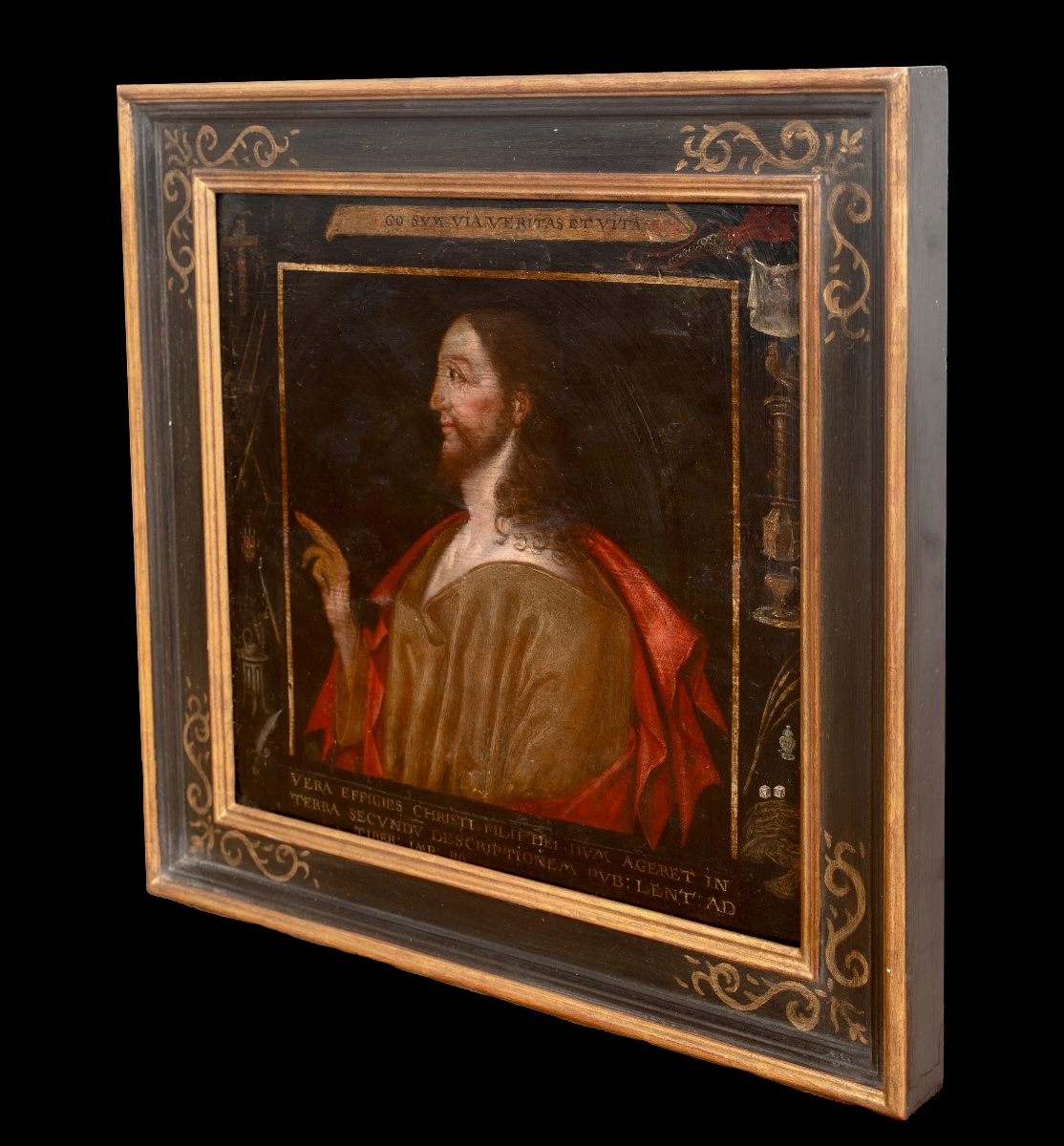 Icon Of Christ With Latin Inscriptions "i Am The Way, The Trust, And The Life"-photo-3