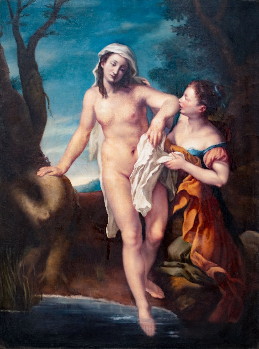 Nude Bather And Servant, 18th Century, French School  -photo-2