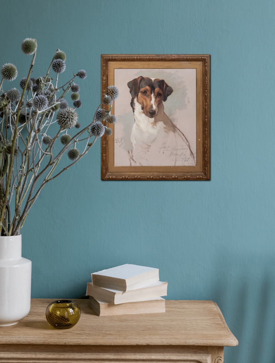 Portrait Of A Jack Russell Terrier, 19th Century By Edwin Douglas (1848-1914)-photo-1