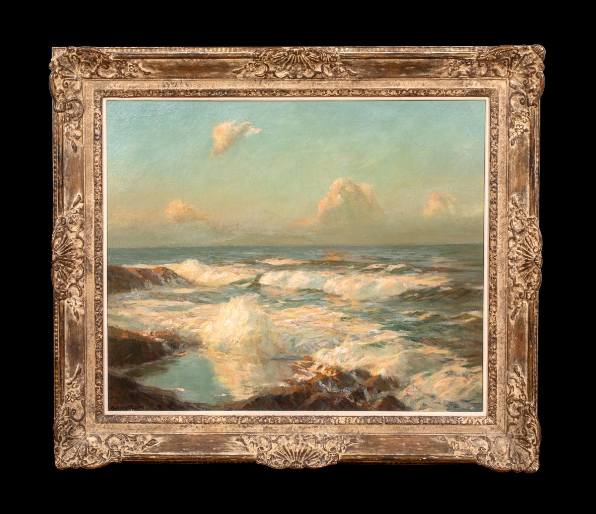 The Summer Sea, Newquay, 19th Century By Julius Olsson (1864-1942)-photo-3