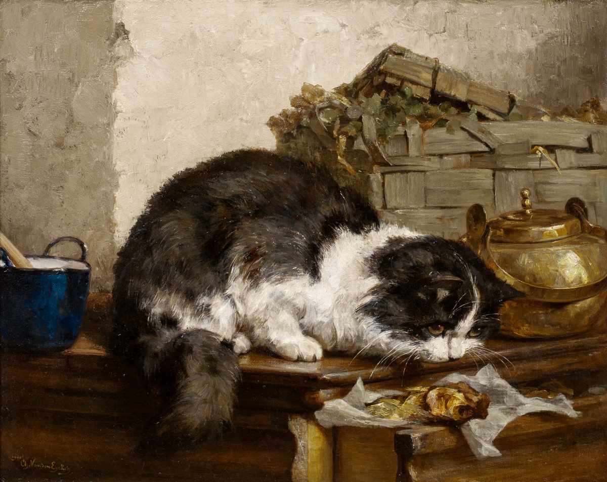 Un Souper De Poisson, Dated 1919 Charles Van Den Eycken (1859-1923)-photo-2