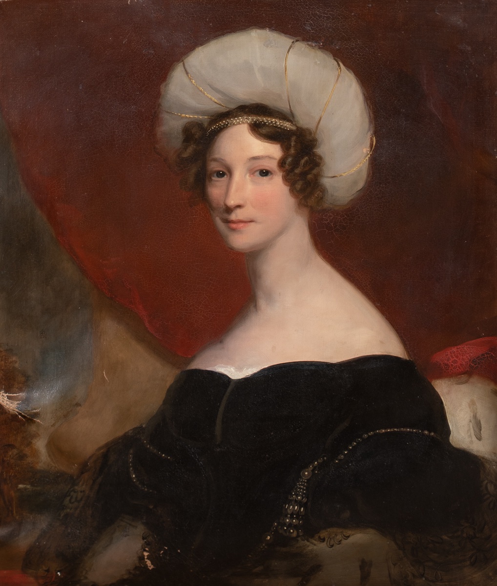 Portrait Of A Turbaned Lady, Attributed To Lady Elizabeth Bulteel, Circa 1820-photo-2