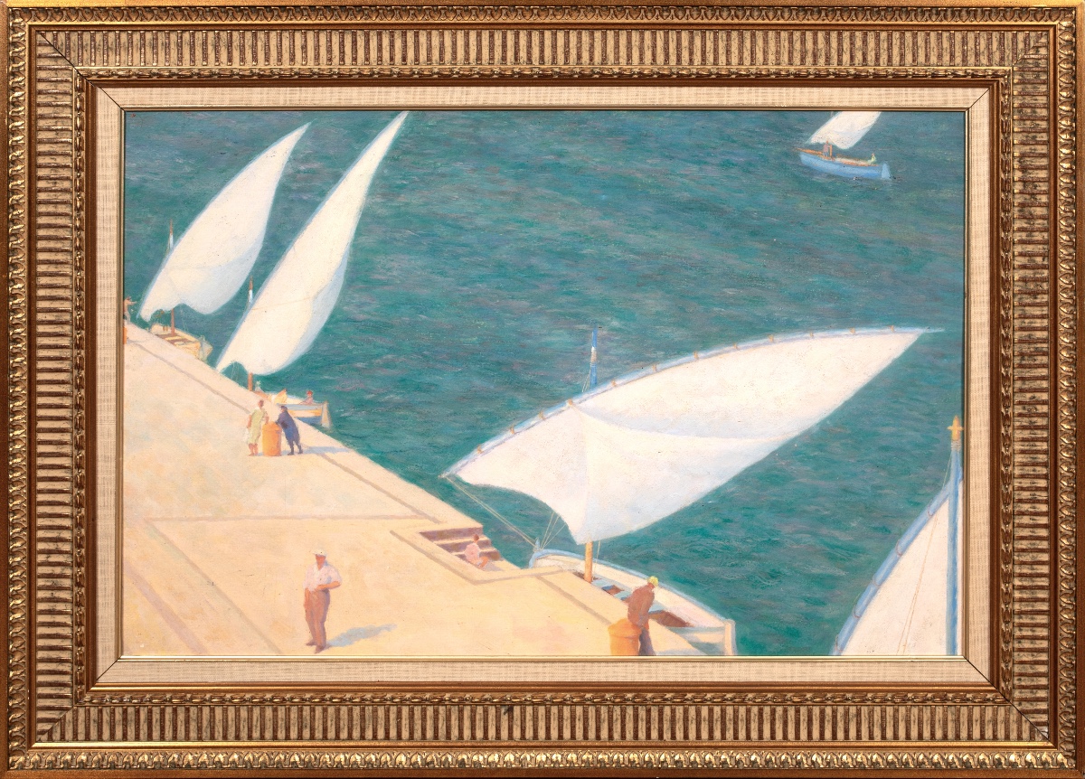 The Port Of Brindisi, Italy, Circa 1950 By Hubert Arthur Finney (1905-1991)