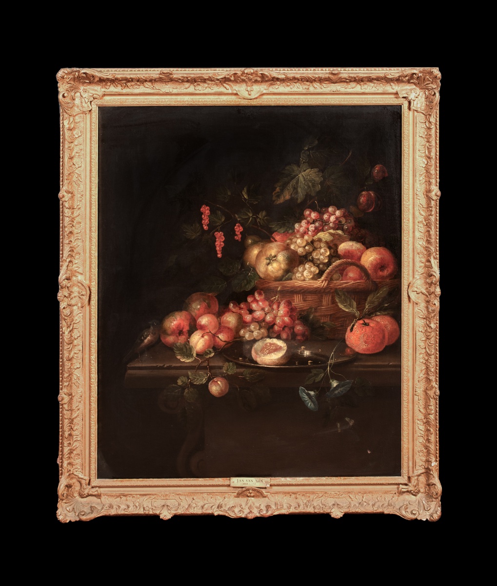 Still Life With Fruit, 17th Century Jan Frans Van Son (1658-1718)-photo-2