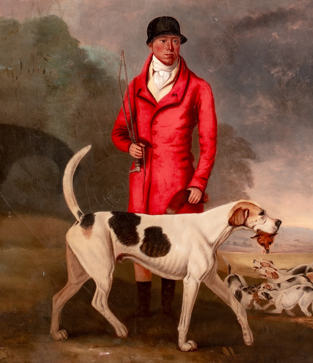 CHARLES KING, CHASSEUR DE CHASSE DE LORD ALTHORP, AVEC SON CHIEN PRÉFÉRÉ, OTTOMAN, vers 1820-photo-3
