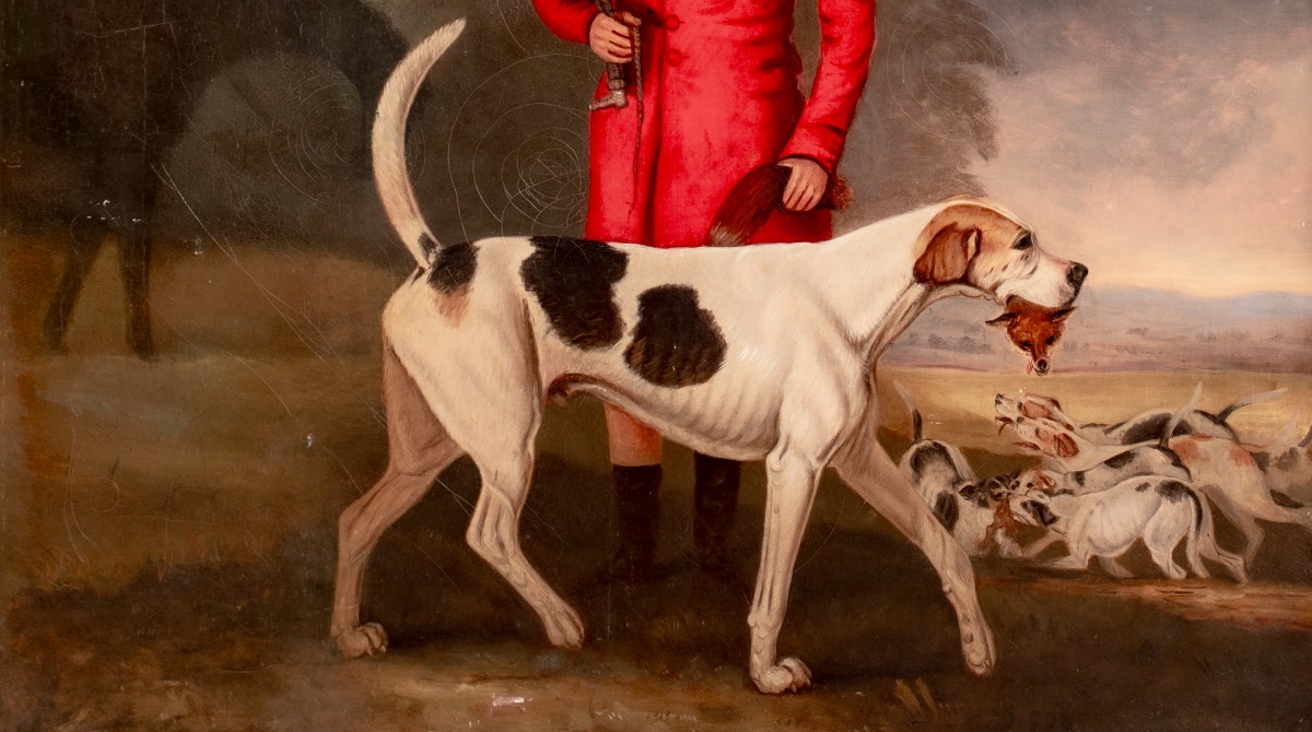 CHARLES KING, CHASSEUR DE CHASSE DE LORD ALTHORP, AVEC SON CHIEN PRÉFÉRÉ, OTTOMAN, vers 1820-photo-2