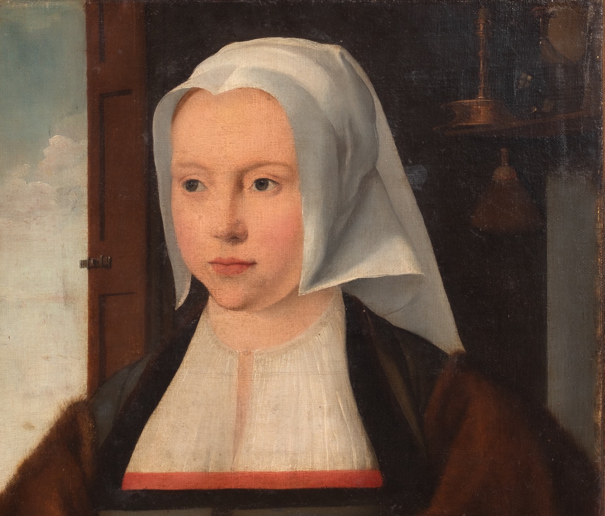 Portrait d'une dame tenant un chapelet, XVIIe siècle  D'après Joos Van Cleve (1485-1540)  -photo-4