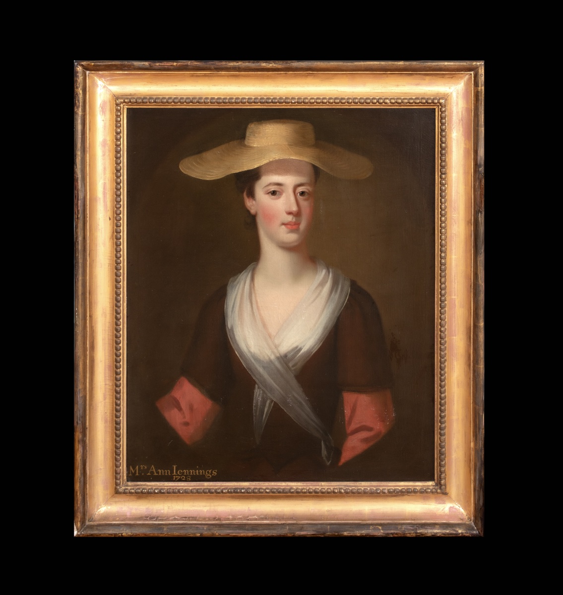 Portrait Of Mrs. Ann Jennings, Dated 1728  Enoch Seeman (1689–1744)  Full-length Portrait -photo-3