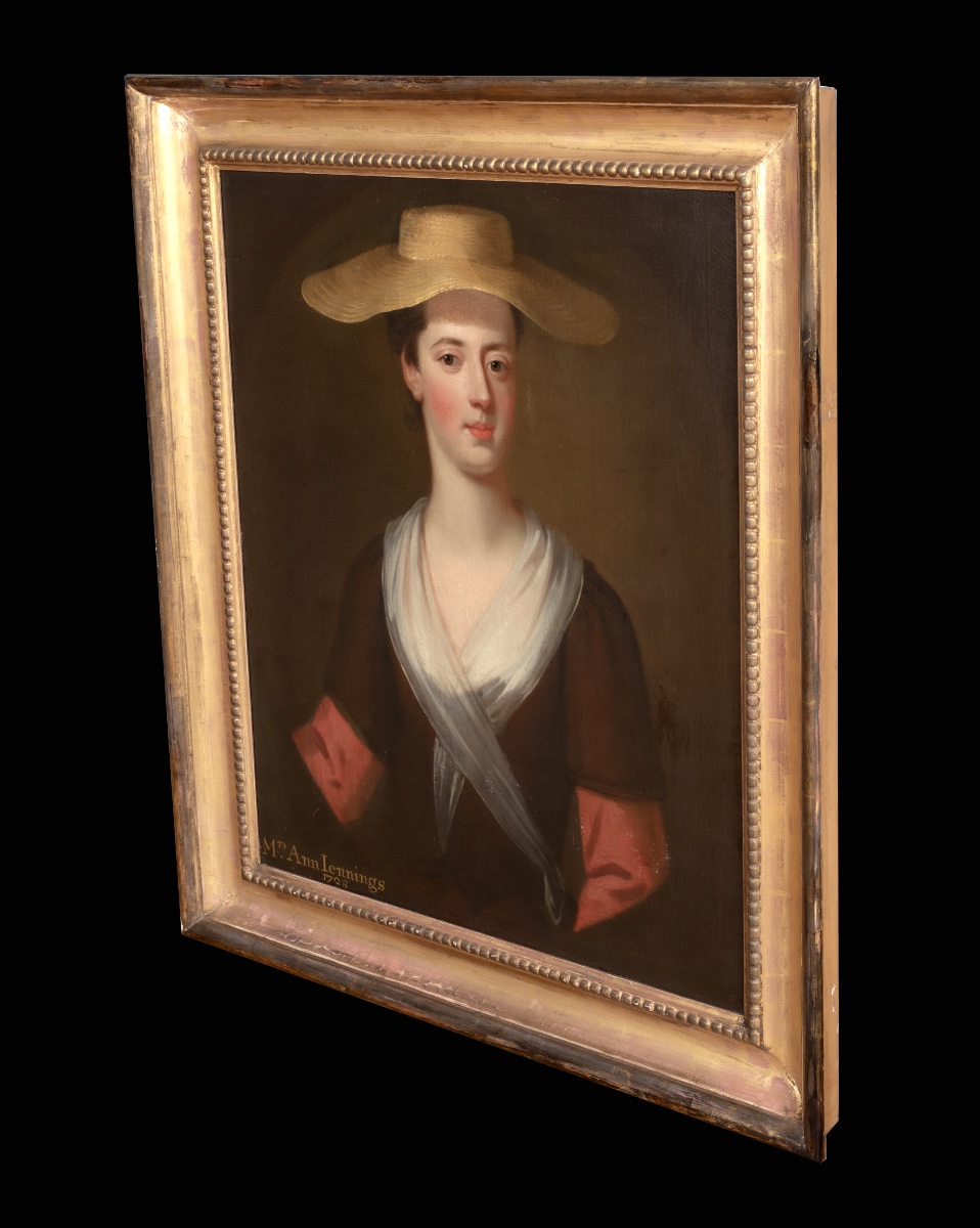 Portrait Of Mrs. Ann Jennings, Dated 1728  Enoch Seeman (1689–1744)  Full-length Portrait -photo-4