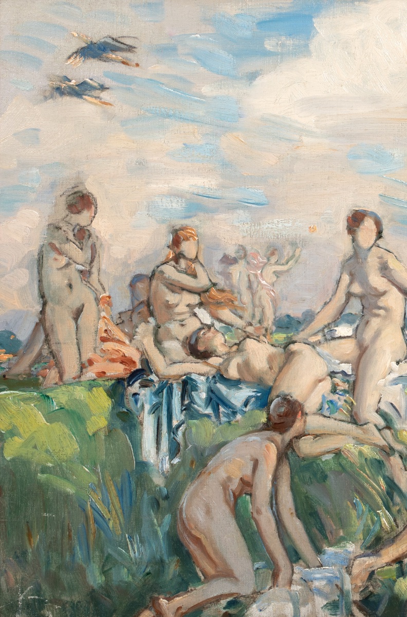 Artémis et les nymphes au bain, vers 1920  Par Wilfrid De Glehn RA (Britannique, 1870-1951)-photo-3