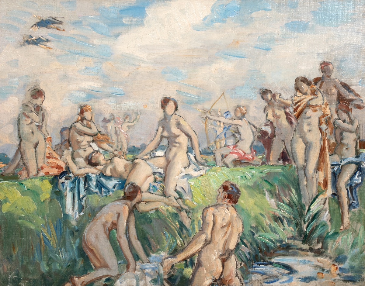 Artémis et les nymphes au bain, vers 1920  Par Wilfrid De Glehn RA (Britannique, 1870-1951)-photo-3