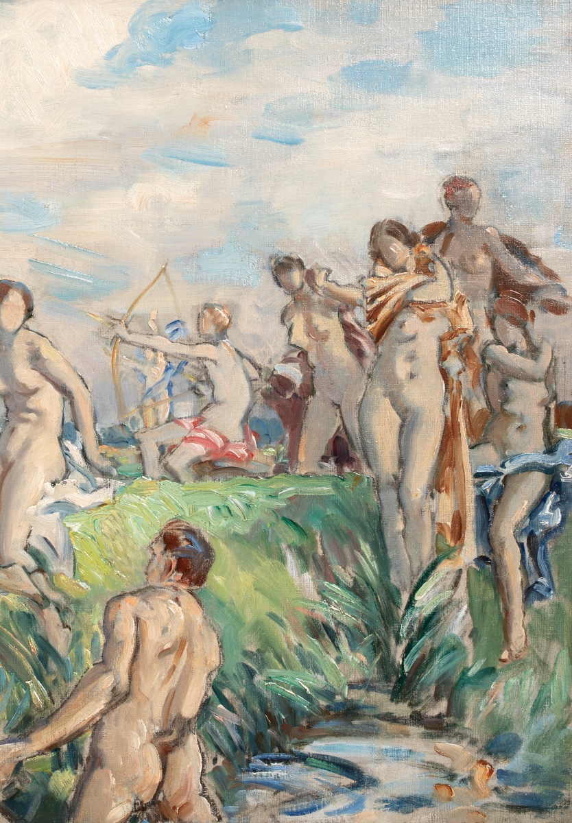 Artémis et les nymphes au bain, vers 1920  Par Wilfrid De Glehn RA (Britannique, 1870-1951)-photo-4