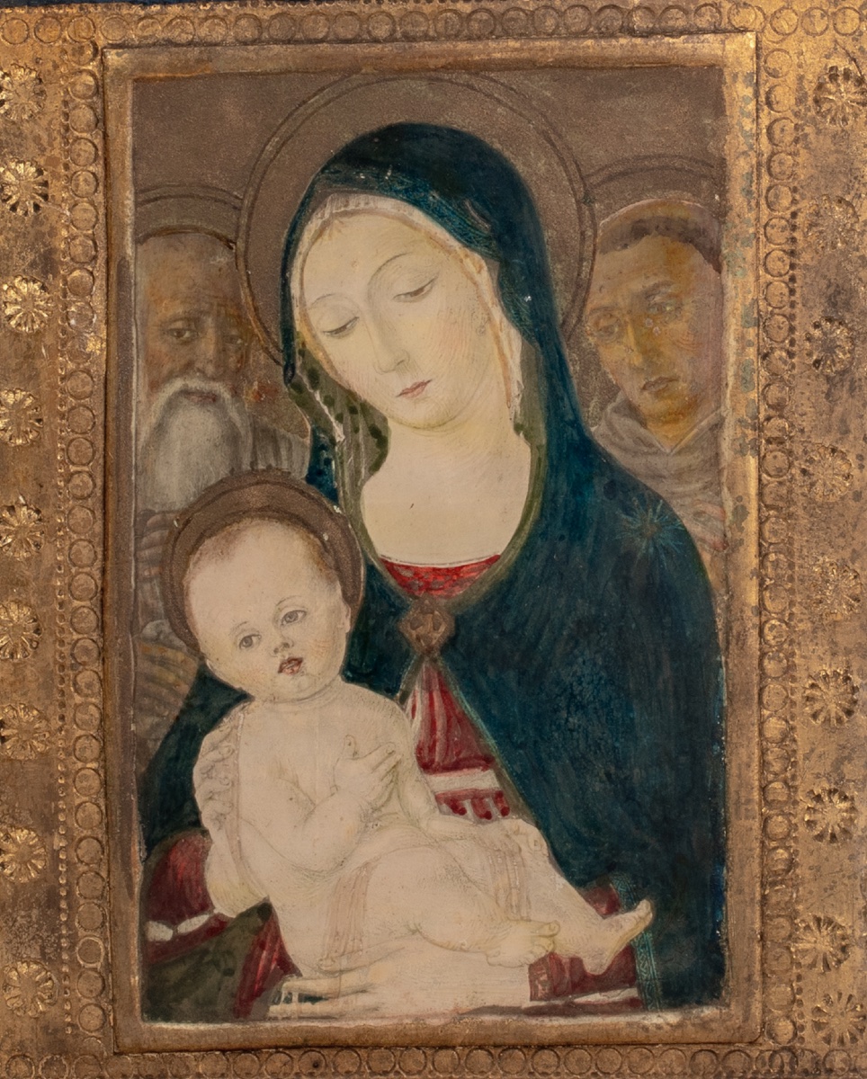 Triptych Of The Virgin And Child Surrounded By Saints, Oil On Panel, Italian School  -photo-2