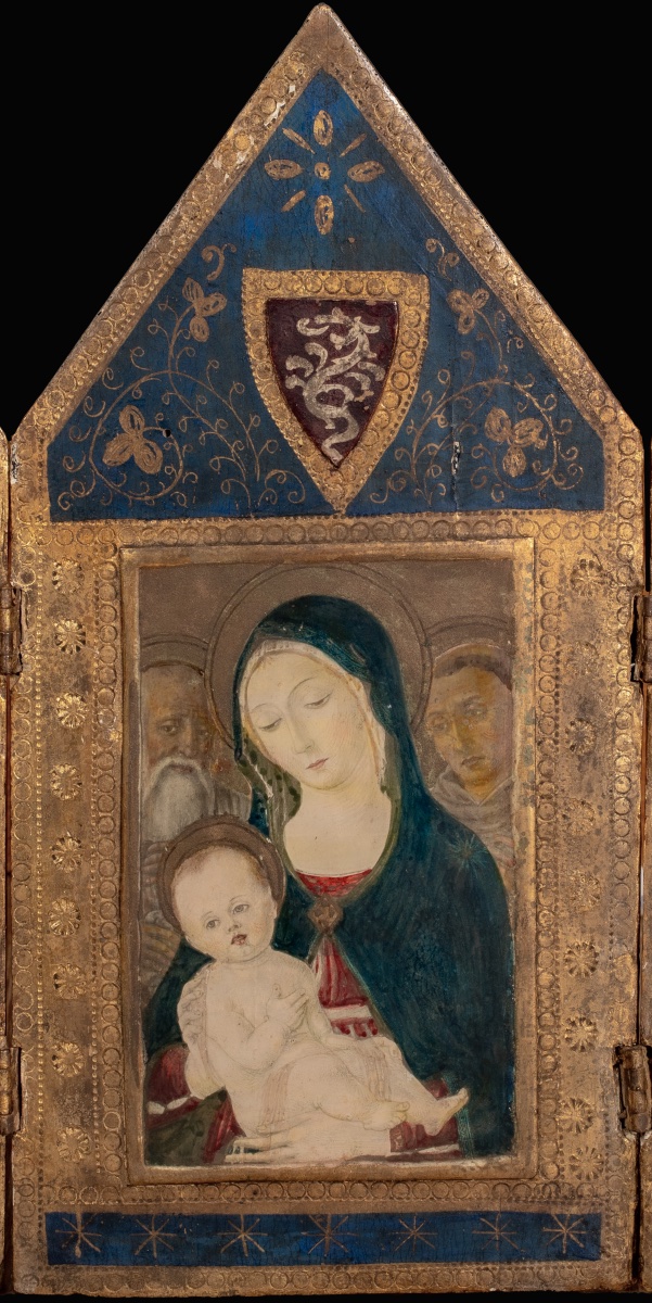 Triptych Of The Virgin And Child Surrounded By Saints, Oil On Panel, Italian School  -photo-2