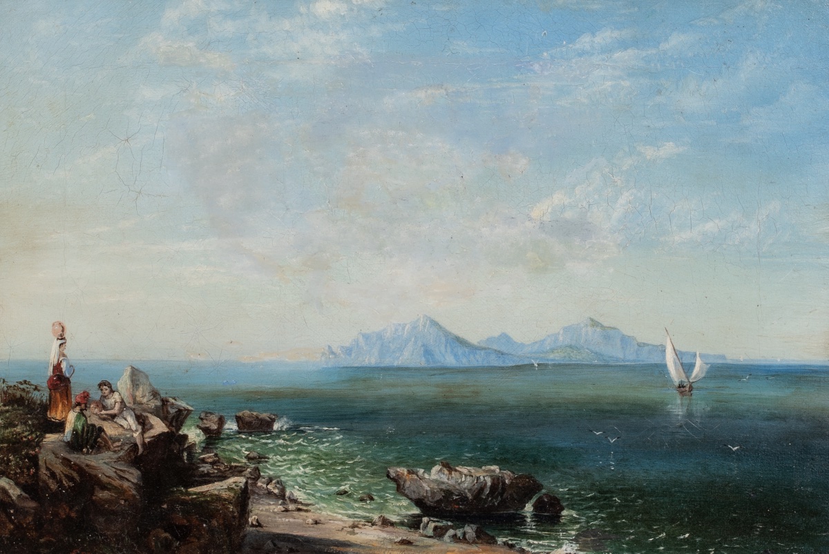Vue de Capri, XIXe siècle  Attribuée à George Edwards Hering (1805-1879)  -photo-3