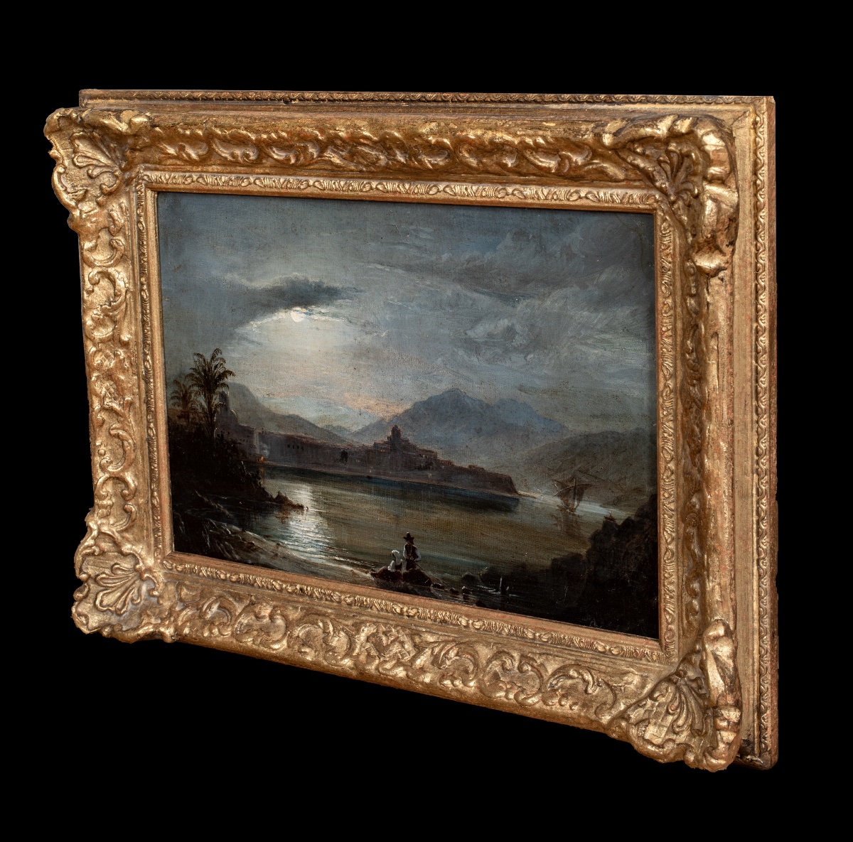 Vue du lac de Garde la nuit, XIXe siècle  Attribué à George Edwards Hering (1805-1879)-photo-3