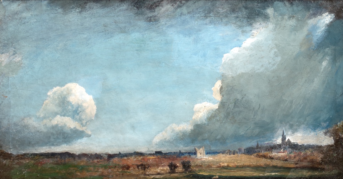 Paysage, Étude de cumulus, début du XIXe siècle  Attribué à John Constable (1776-1837) -photo-2