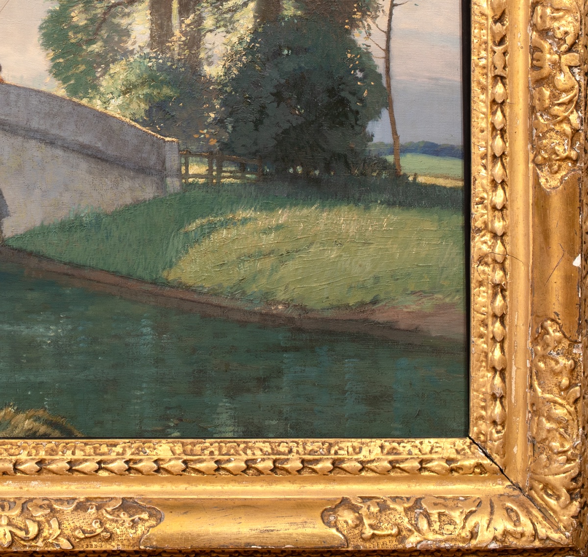 Fishing From A Bridge In Summer, Circa 1920  By Ernest Herbert Whydale (1886–1952) -photo-4