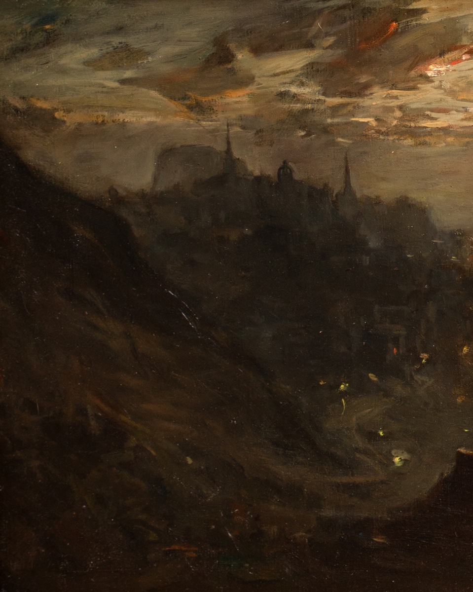 Night View Of Edinburgh, 19th Century  By Charles Halkerston Woolford (scottish, 1864–1934) -photo-4